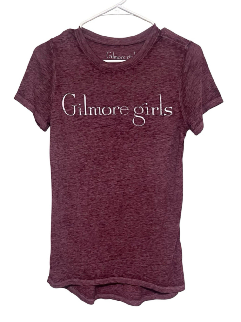 Gilmore Girls Warner Bros T-Shirt Women’s Small Maroon Y2K Graphic Burnout Tee